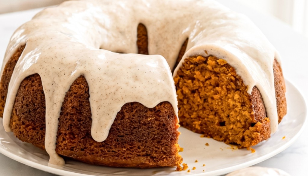 Bundt cake with vanilla glaze