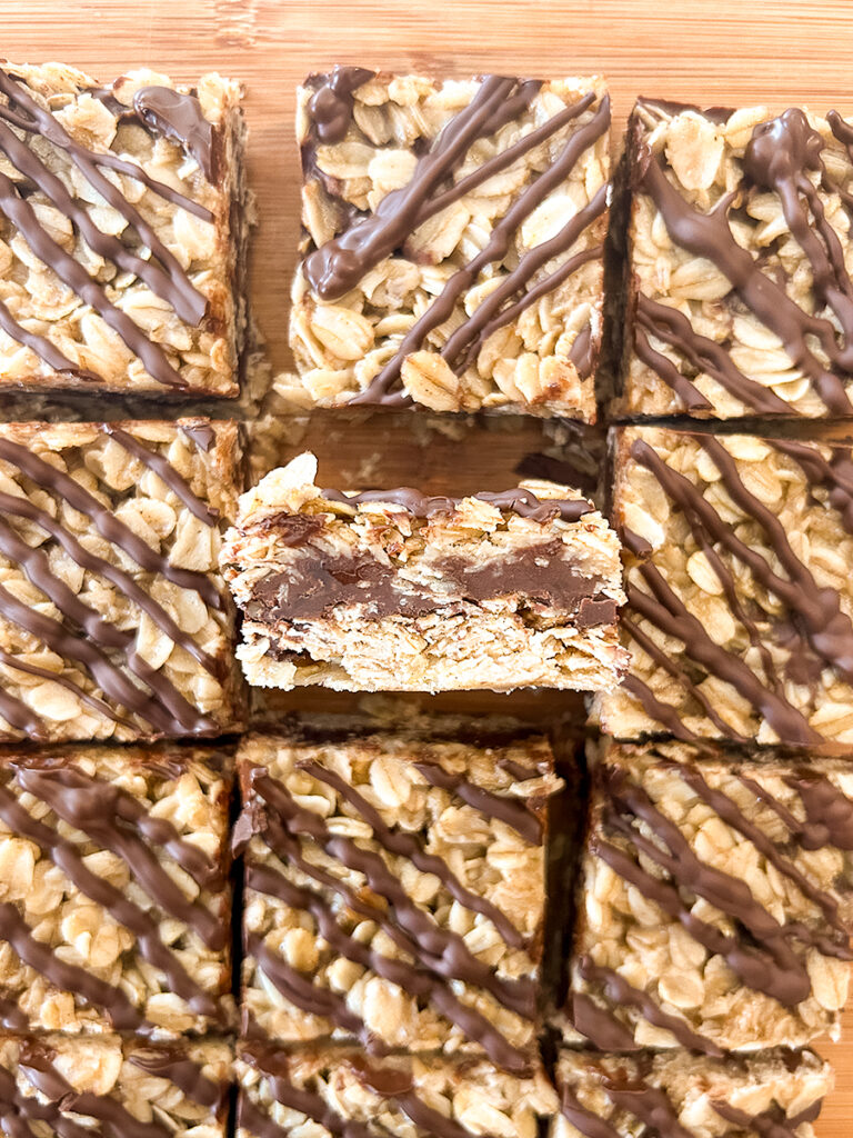 No Bake Chunky Chocolate Oatmeal Bars