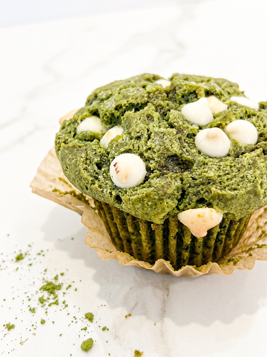 Matcha White Chocolate Muffins